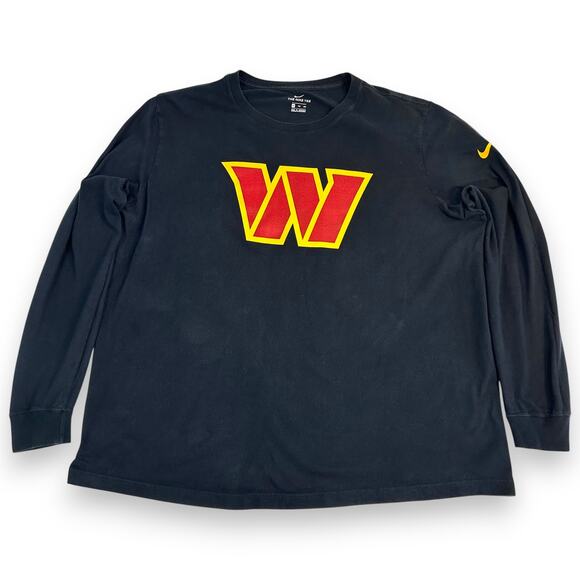 Washington Commanders Mens XXL Shirt Nike Long Sleeve Black 100% Cotton - Picture 1 of 8